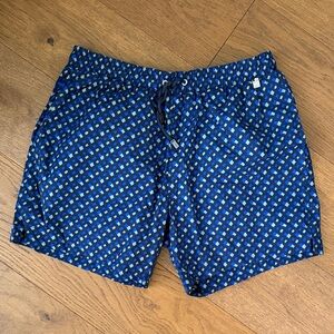 Hugo Boss Blue Patterned Men's Swim Shorts